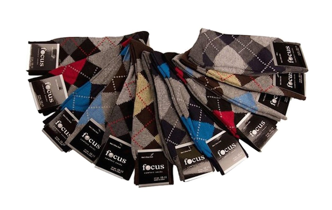Men's Argyle Dress Socks - 6 Pack Cotton Blend Colorful Patterned Socks for Business, Office & Formal Occasions - Comfortable & Stylish Work Socks for Professionals