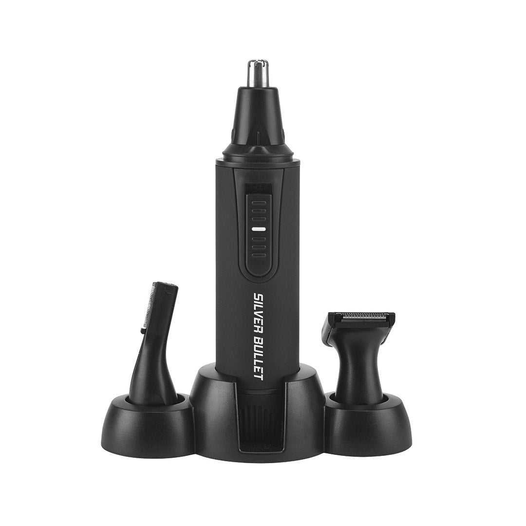 Premium Silver Bullet Personal Grooming Trimmer for Men - Waterproof Electric Shaver with Precision Blades - Perfect for Beard, Body & Pubic Hair Grooming at Home or Travel