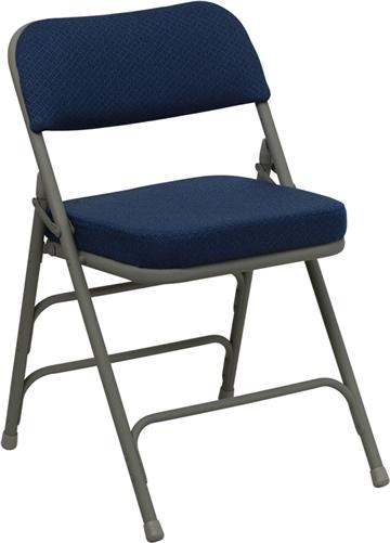 Premium FLASH HERCULES Series Curved Triple-Braced Folding Chair - Heavy Duty Double-Hinged Metal Frame with Burgundy Fabric - Perfect for Weddings, Banquets, and Outdoor Events