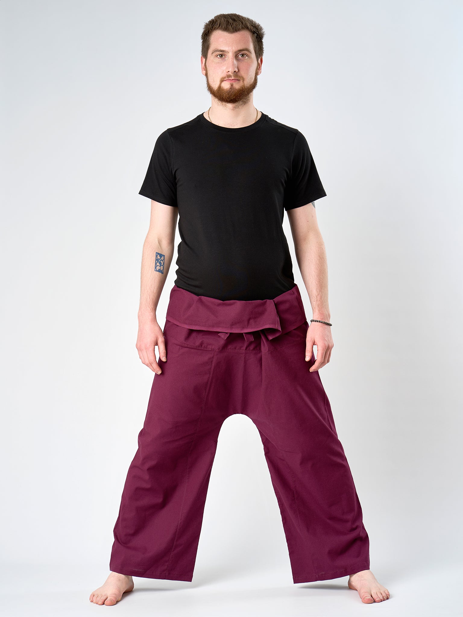 Organic Cotton Yoga Pants for Women - Comfortable & Breathable Thai Fisherman Pants - Perfect for Yoga, Meditation & Lounge Wear