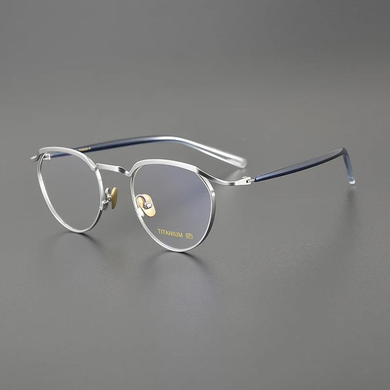 Stylish Black Unisex Full Rim Round Titanium Eyeglasses KV127 - Perfect for Work, Reading & Fashion Accessories