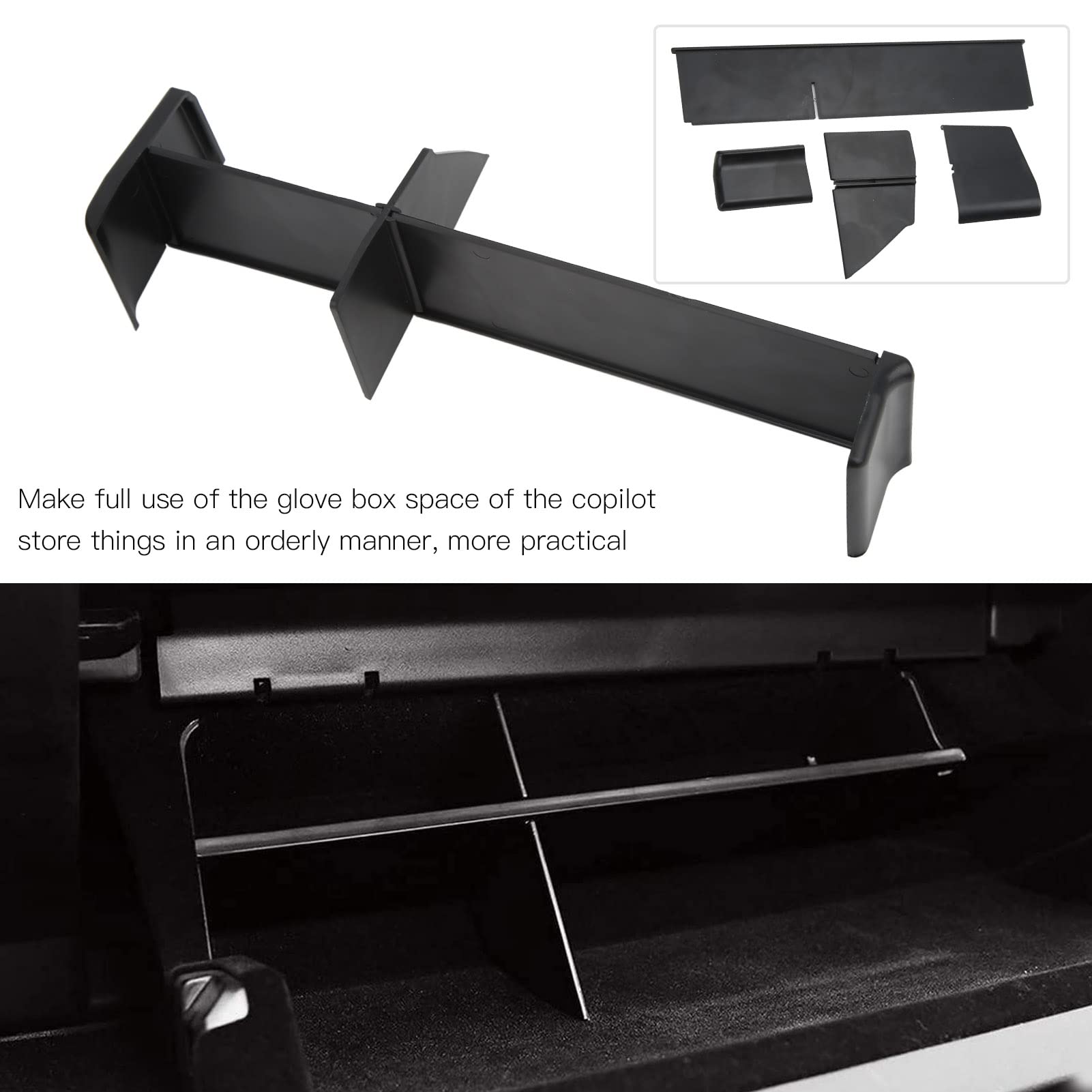 Tesla Model 3 & Y Glove Box Organizer Dividers - Premium Interior Accessories for 2021+ Models | Perfect for Car Storage & Organization
