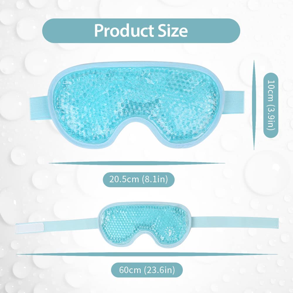 Calyrex Cooling Gel Ice Eye Mask - Reusable Hot & Cold Therapy for Stress Relief, Headaches, Migraines, Puffy Eyes & Dark Circles | Soothes Dry Eyes & Reduces Eye Bags (Blue) | Perfect for Relaxation, Travel & Post-Surgery Recovery