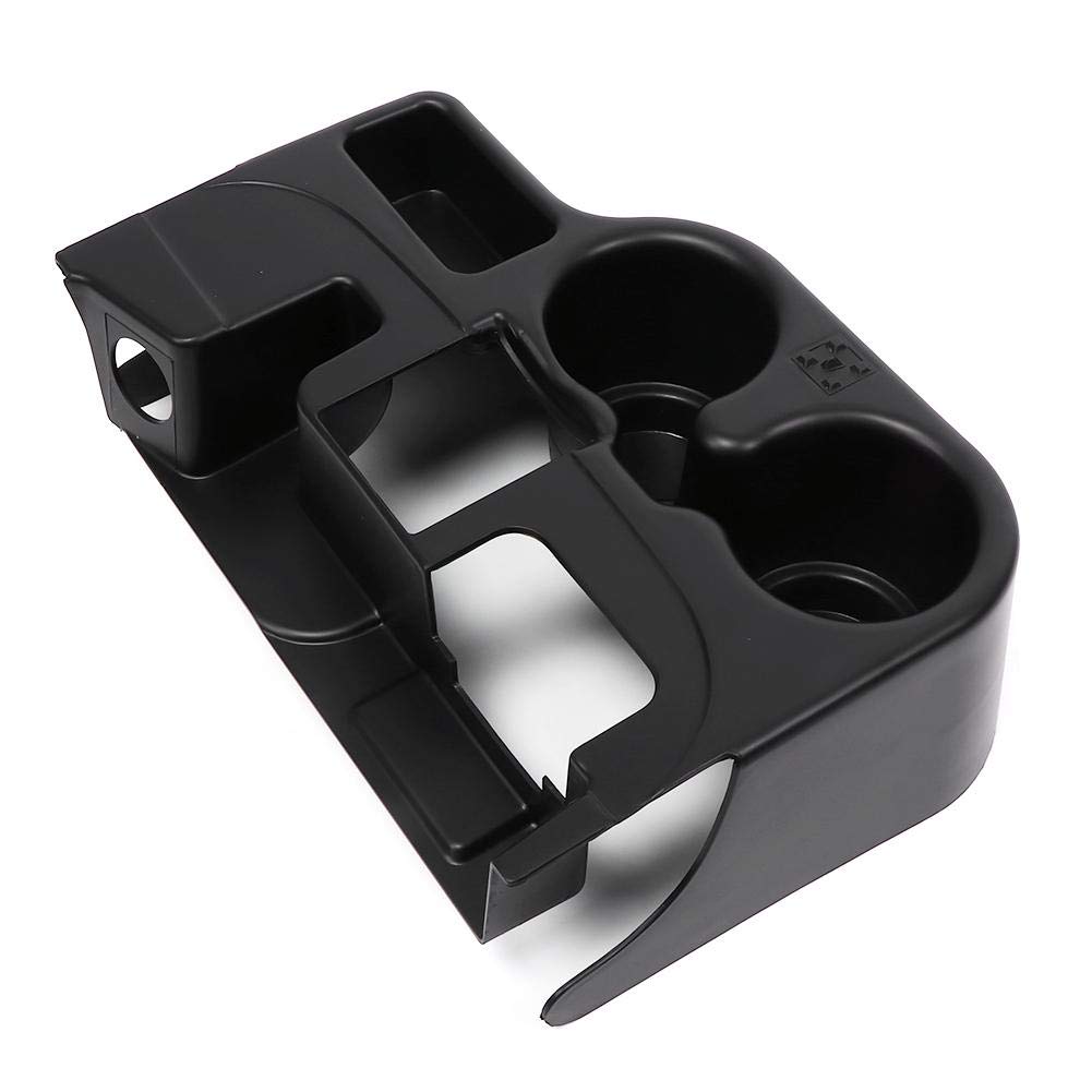 Black Center Console Tray Storage Box with Cup Holder - Fits Dodge Ram 1500 2500 3500 (2003-2012 Models) - Perfect for Organizing Car Accessories, Snacks & Drinks on Road Trips