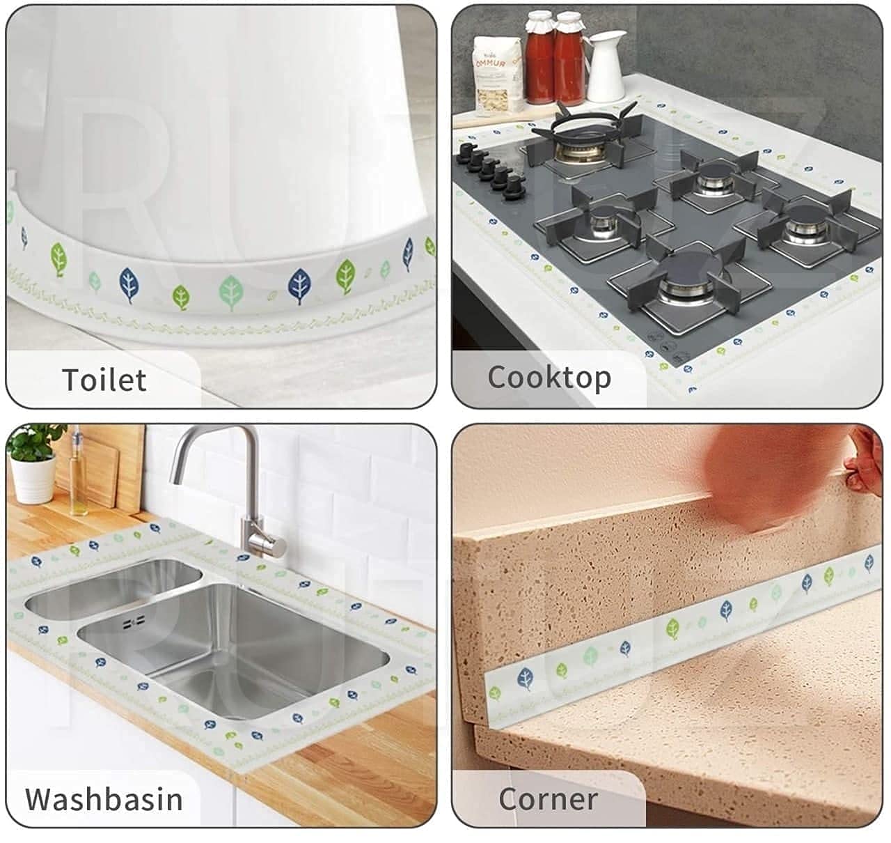 **DHVAJ Silicone Waterproof Tape - Self-Adhesive PVC Caulk Strip for Kitchen, Bathroom, Bathtub, Sink & Floor Sealing (3.2m x 3.8cm) - Waterproof, Durable & Easy to Install - Perfect for Wall Edge Protection & Gap Filling**    *(Ideal for sealing gaps, preventing leaks, and protecting edges in kitchens, bathrooms, and wet areas.)*