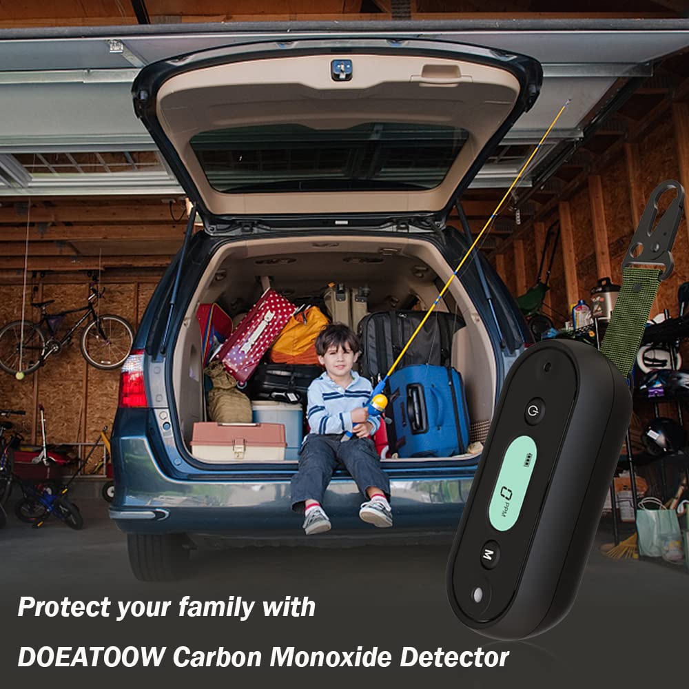 Portable Carbon Monoxide Detector - IP67 Waterproof CO Gas Alarm with Visual, Audible & Vibration Alerts for Car, RV, Camping & Travel | 2-Year Battery Life | Home & Outdoor Safety Protection