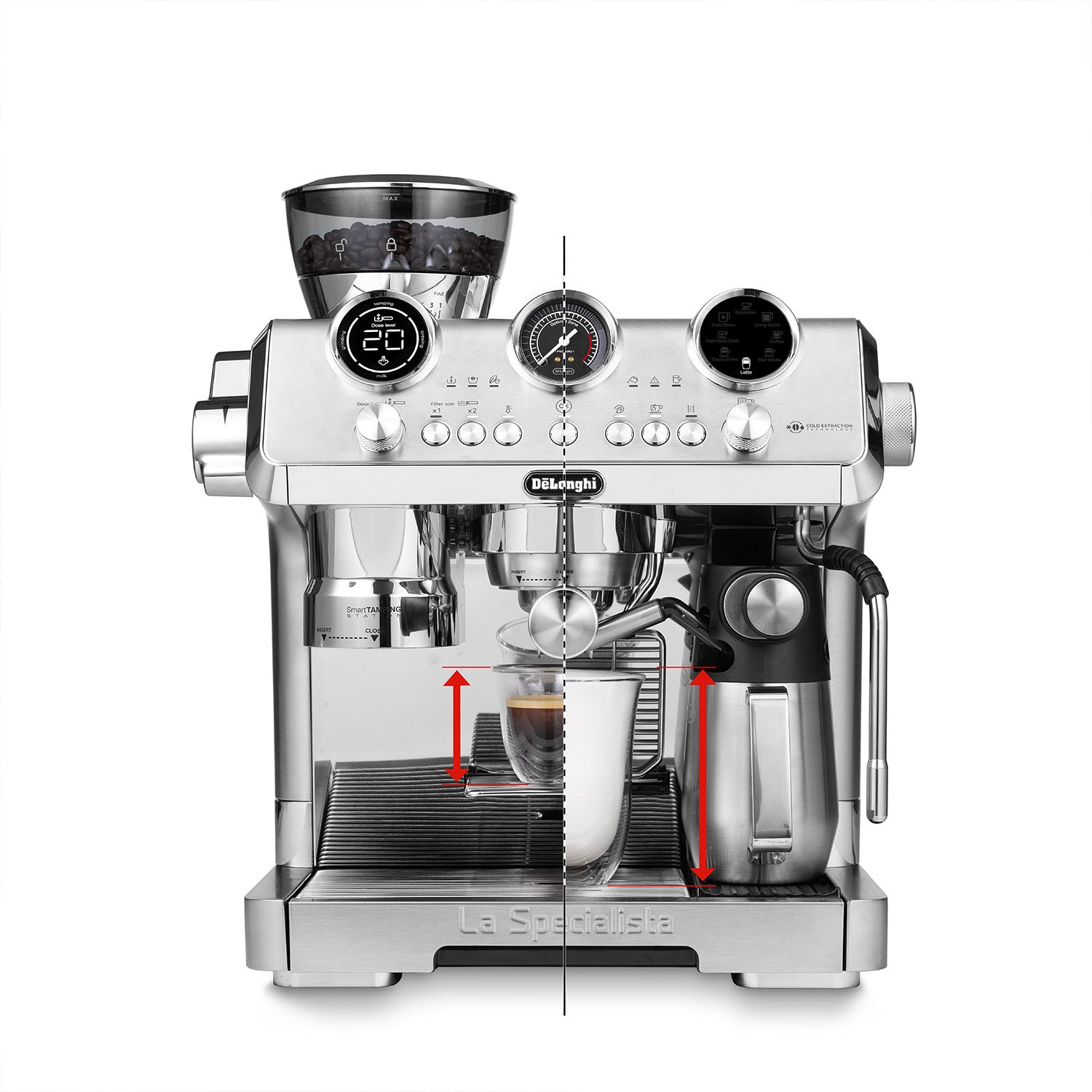 DeLonghi La Specialista Maestro Semi-Automatic Espresso Machine EC9885M - Perfect for Home Baristas & Coffee Lovers, Ideal for Espresso, Latte & Cappuccino Making