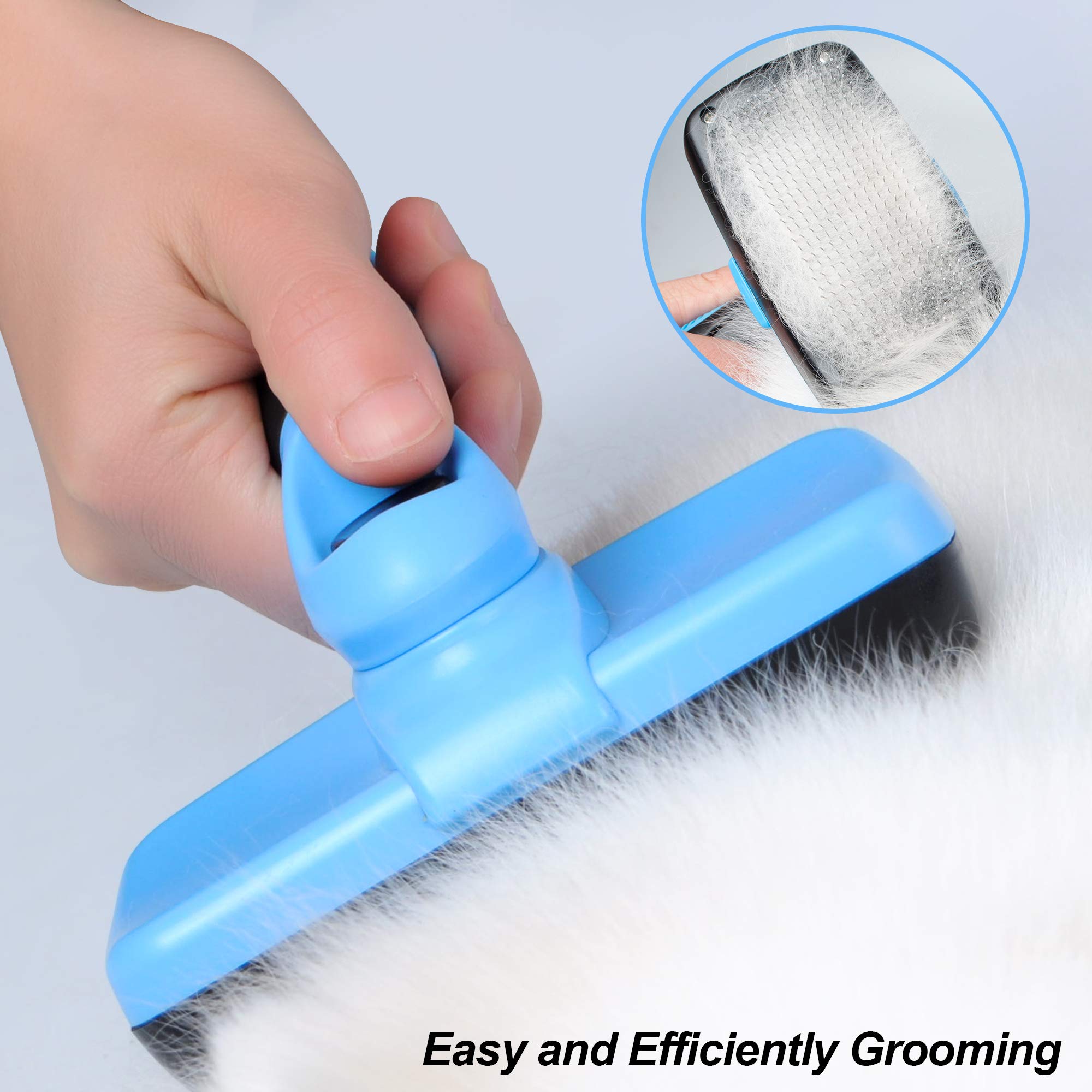 Fida Self Cleaning Slicker Brush for Dogs & Cats - Gentle Ball Tip Pet Grooming Brush for Shedding, Mats & Undercoat - Perfect for Small, Medium & Large Pets with Short to Long Hair - Ideal for Daily Grooming & Coat Maintenance at Home