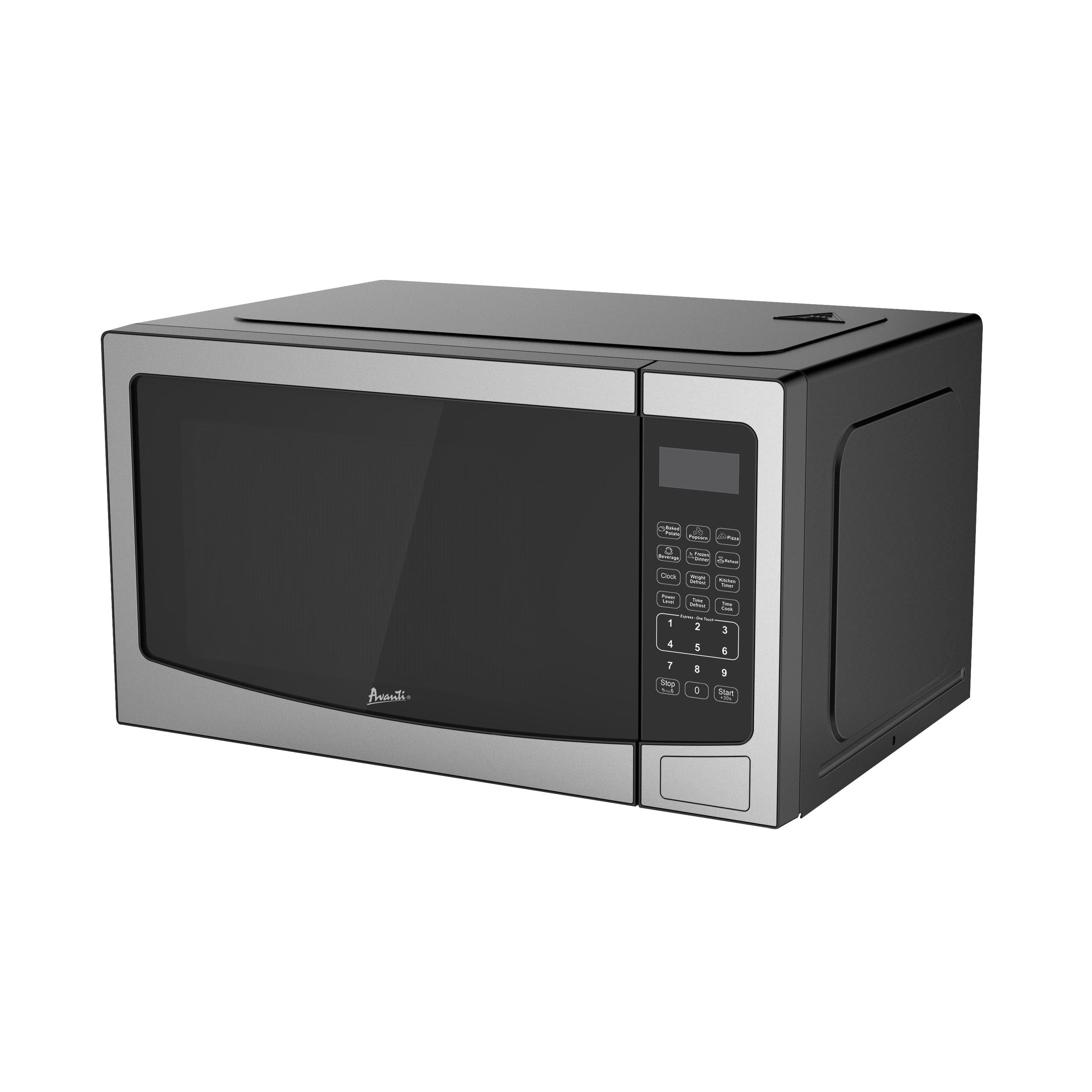 Avanti MT115V3S 1.1 Cu. Ft. Stainless Steel Countertop Microwave Oven - Compact Space-Saving Design for Small Kitchens, Dorms & Offices