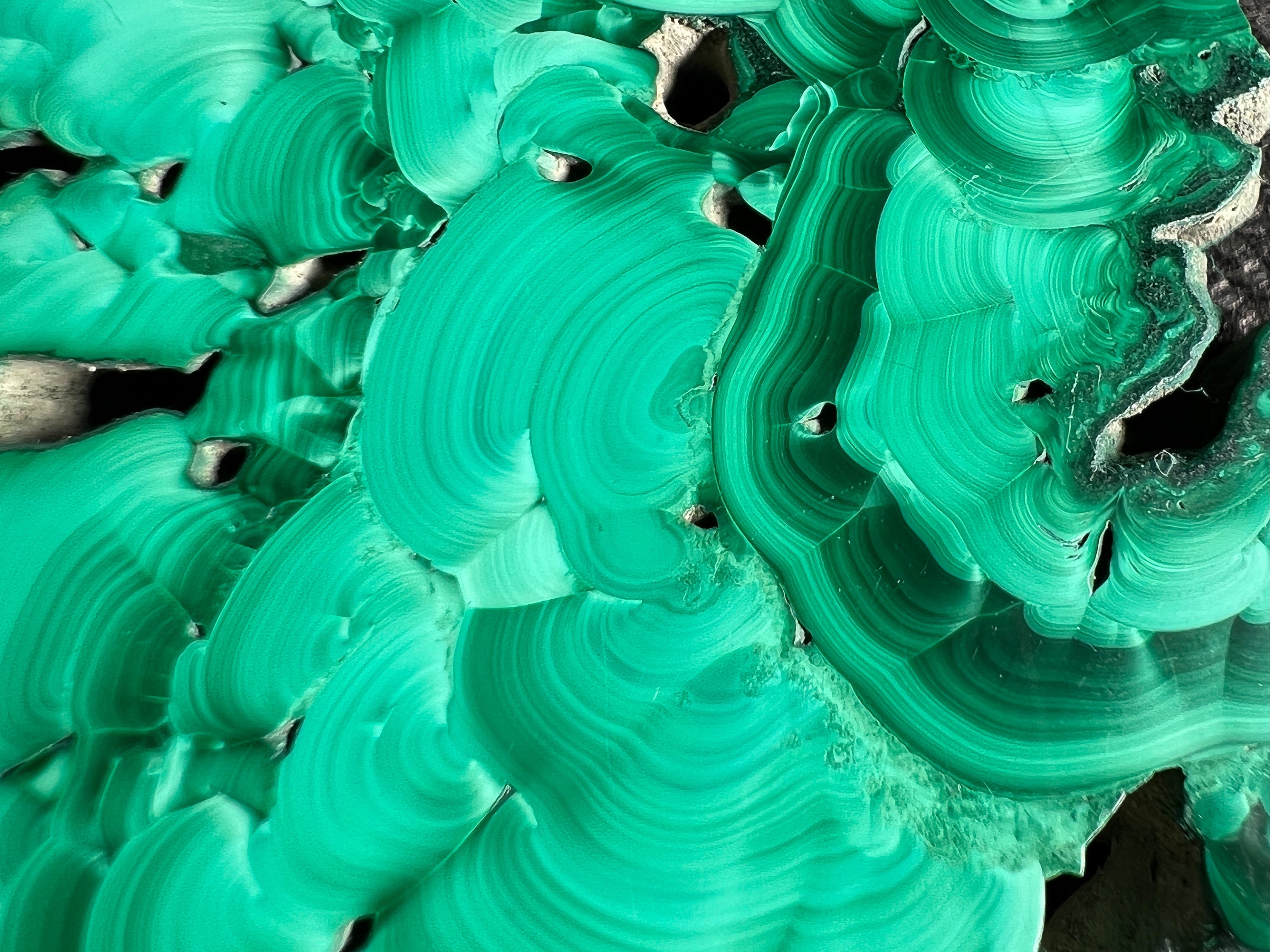 Premium Green Malachite Crystal Slab - Natural Stone for Jewelry Making, Unique Handcrafted Gift, Elegant Home Decor (50402) | Perfect for DIY Crafts, Meditation Spaces & Luxury Interior Design