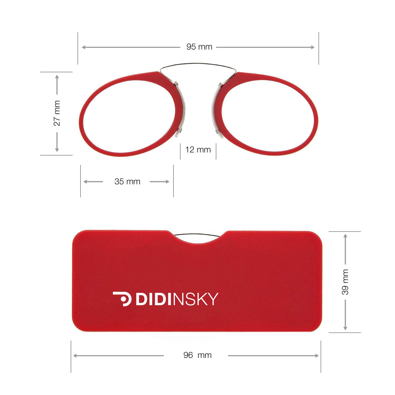 Stylish Frameless Reading Glasses for Men & Women - Prescription Magnifying Glasses with Hard Case (+3.0 White) | Perfect for Reading Books, Using Digital Devices & Office Work - ORSAY