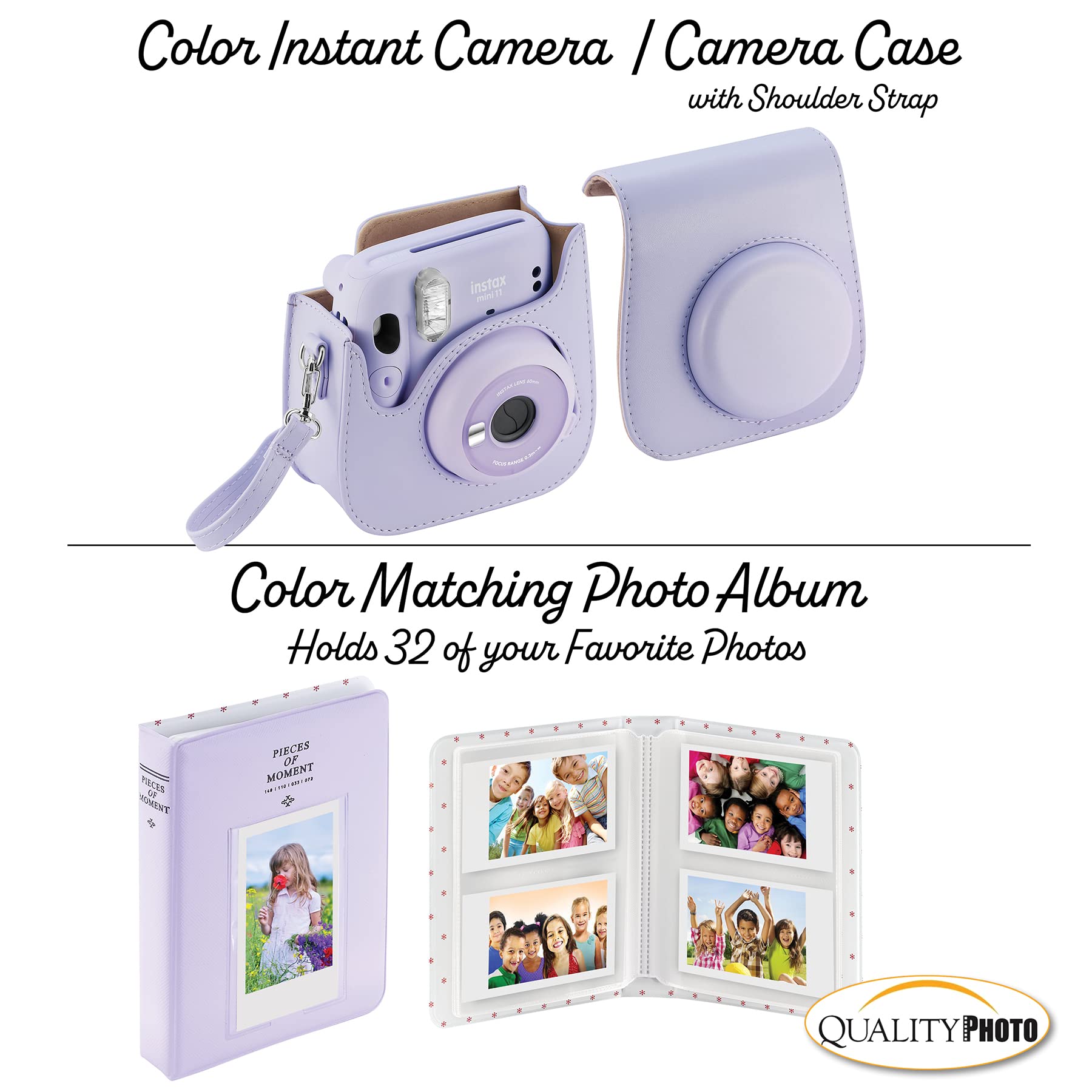Fujifilm Instax Mini 11 Instant Camera Kit with 60 Films, Case, Stickers, Photo Album & Accessories - Perfect for Parties, Travel & DIY Scrapbooking (Lilac Purple)