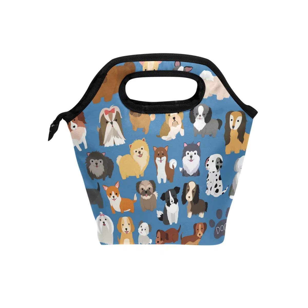 Insulated Dog Lunch Box - Reusable & Freezable Cooler Tote with Animal Print for School, Work & Picnics - Floral Design for Girls, Boys, Women & Men - Perfect for Meal Prep, Outdoor Activities & Daily Use