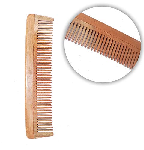 100% Handmade Neem Wood Hair Comb - Anti Dandruff & Hair Fall Prevention for Men & Women | Wide Tooth Detangling Comb | Natural Ayurvedic Hair Care (25g) | Perfect for Daily Use, Travel & Scalp Massage