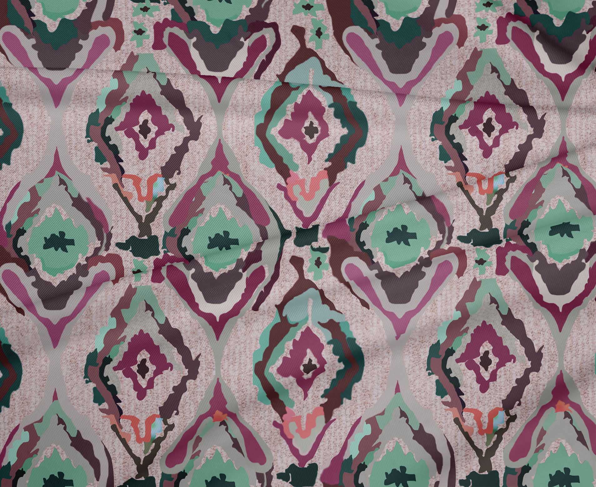 oneOone Polyester Spandex Pink Geometric Print Fabric by The Yard - 56 Inch Wide Dress Material for DIY Fashion & Home Decor Projects