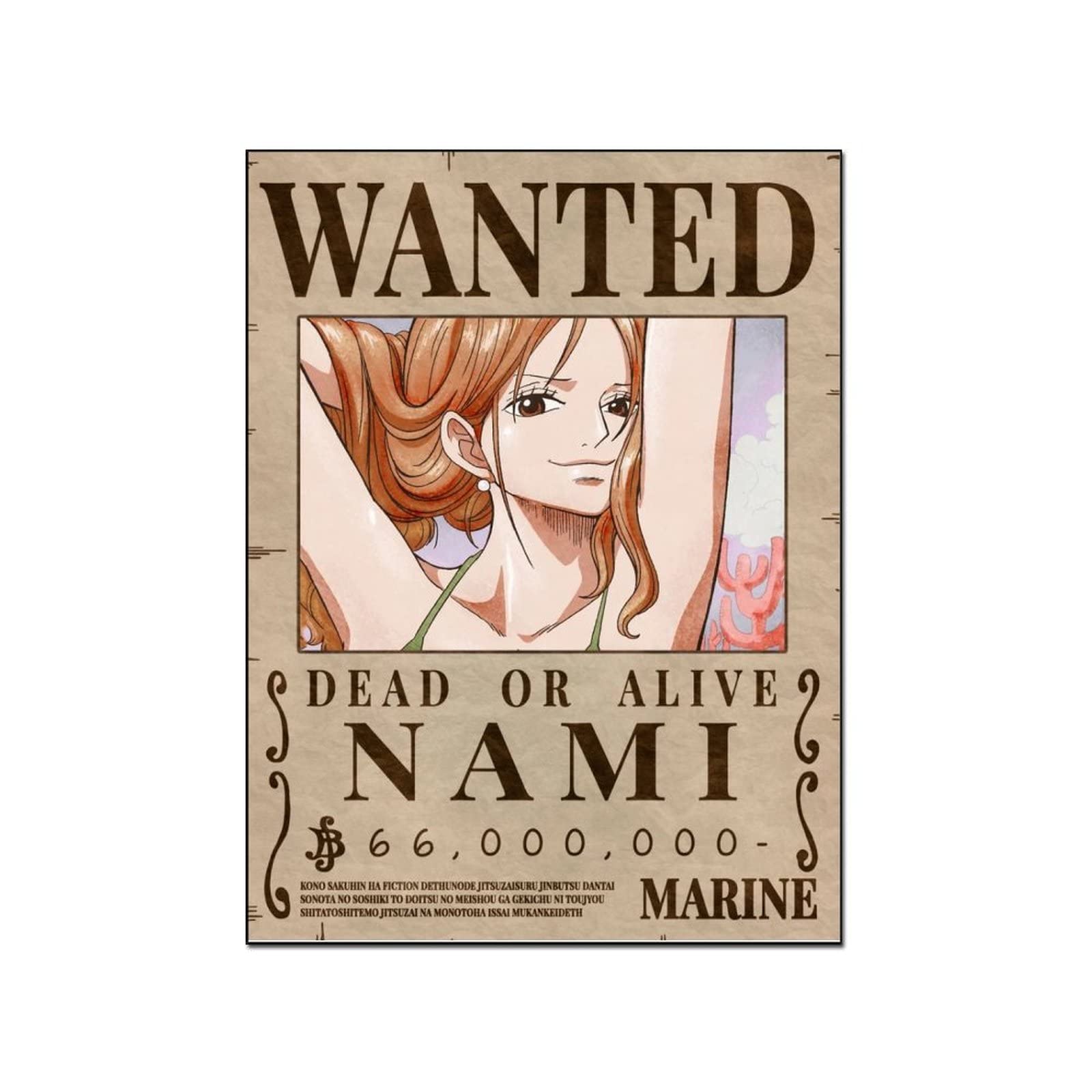Nami Wanted Anime Poster Canvas Wall Art Print - 24x32inch (60x80cm) Framed Painting for Living Room & Bedroom Decor | Perfect for Anime Fans, Home Decoration & Gift Giving