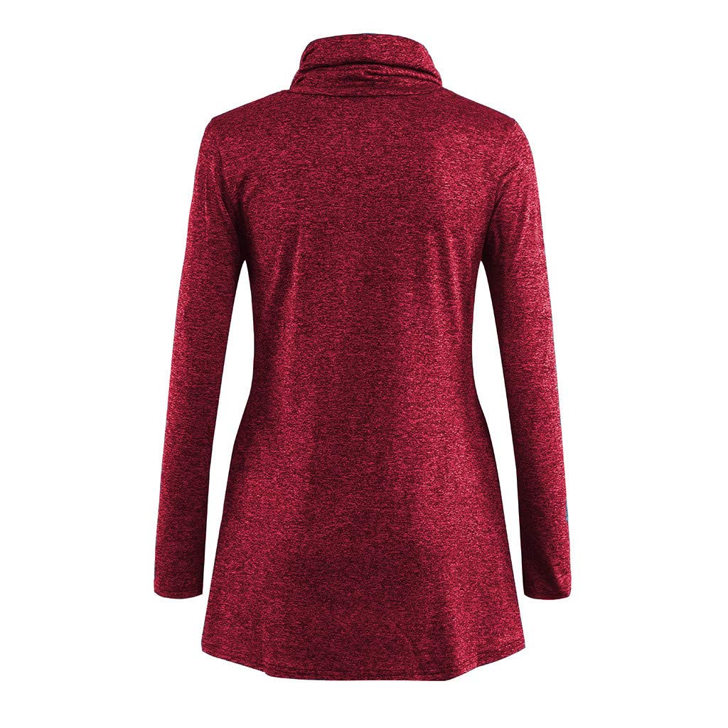 Women's Lightweight Casual Long Sleeve Cowl Neck Tunic Sweatshirt with Pockets - Perfect for Layering, Workwear & Everyday Comfort