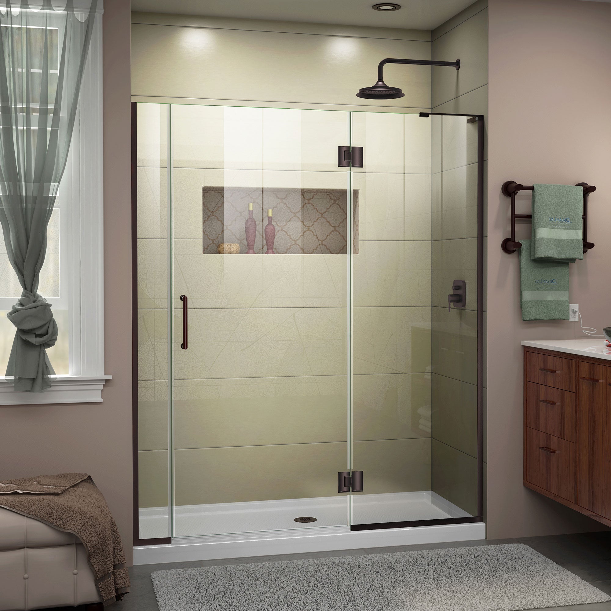 DreamLine Unidoor X Frameless Hinged Shower Door 60.5