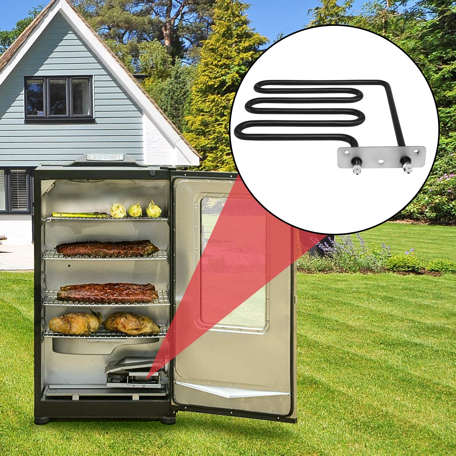 Masterbuilt 40-Inch Electric Smoker & Grill Heating Element Replacement - 1200W Compatible with Digital Control Smokers | Perfect for BBQ, Smoking Meat, and Outdoor Cooking
