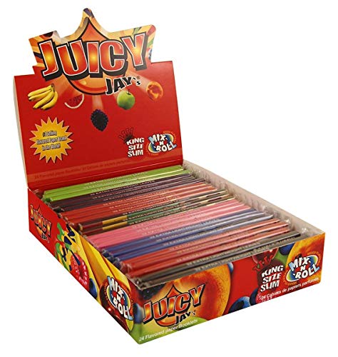 Juicy Jay's King Size Slim Rolling Papers - Mix-N-Roll Variety Pack (24 Booklets) - Perfect for Rolling Smooth, Even Joints & Cigarettes