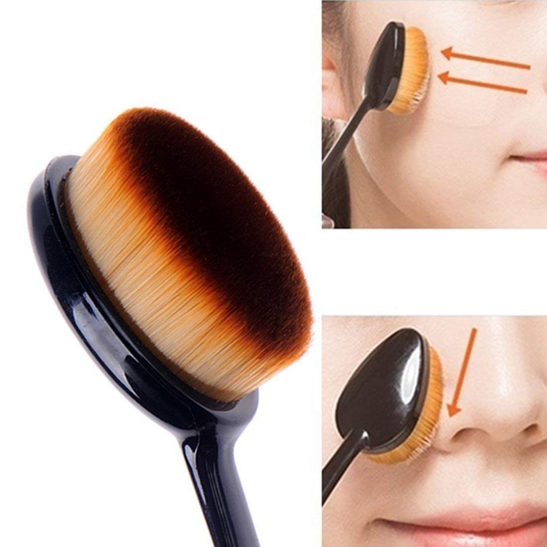 Zureni Professional Oval Makeup Brush - Best Face Concealer, Contour & Foundation Brush for Flawless Makeup Application - Ideal for Daily Use, Professional Makeup Kits & Travel Beauty Essentials (1 Piece)