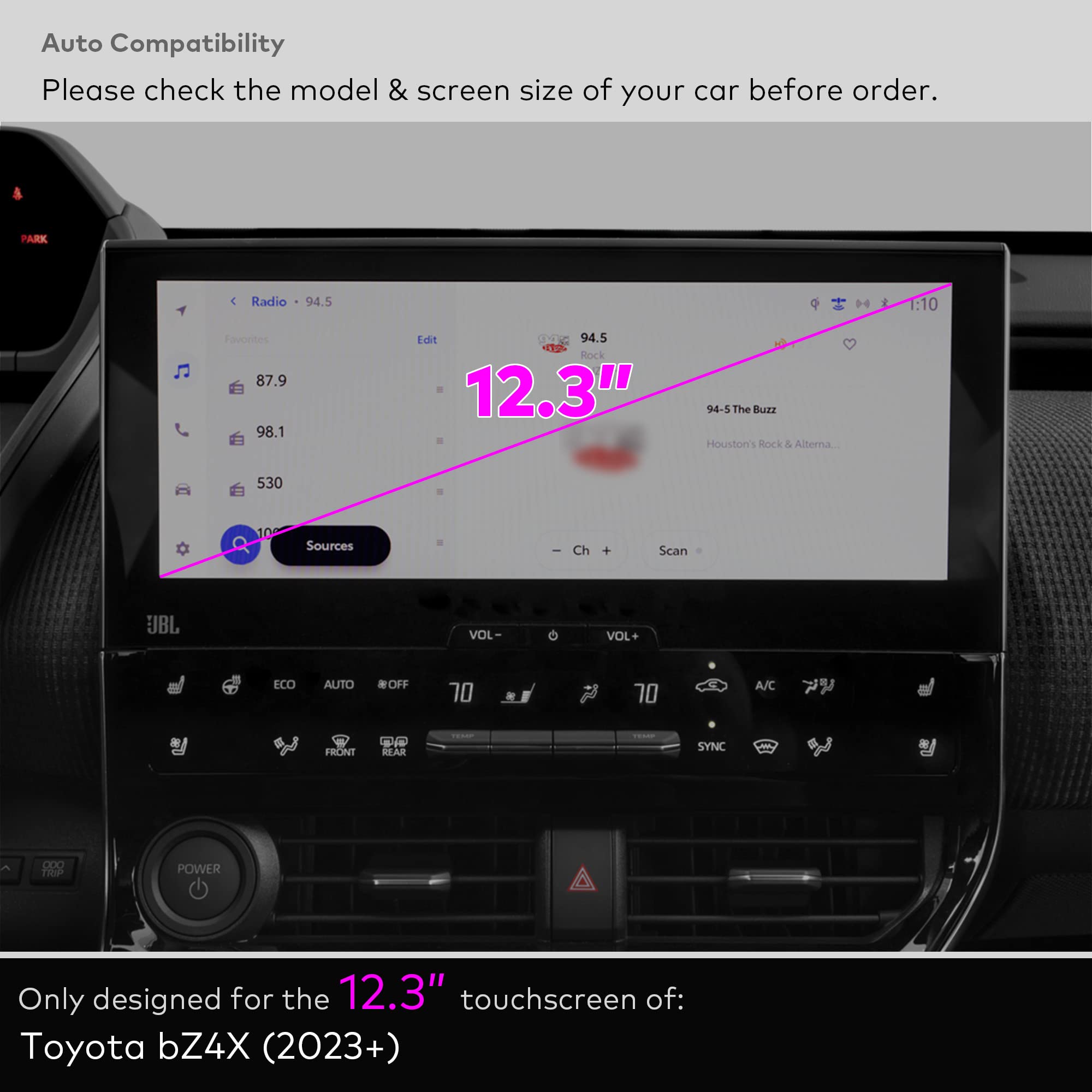 Toyota bZ4X 2023 Screen Protector - Anti-Glare Matte for Touchscreen & Navigation - Driving Comfort