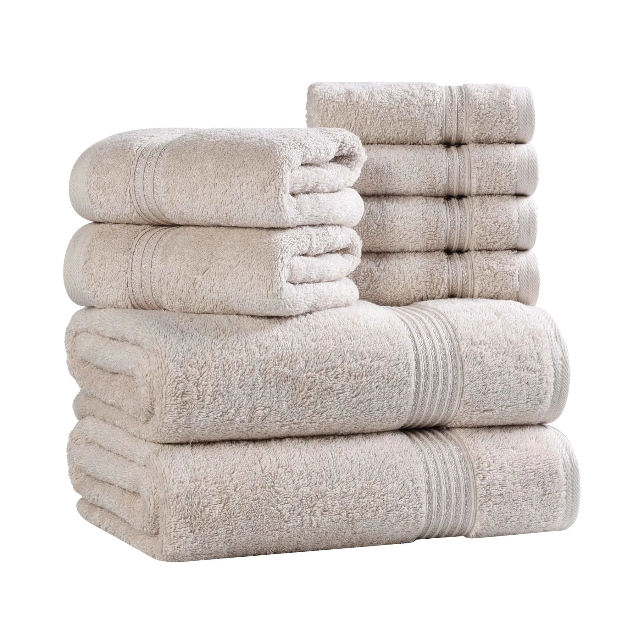 Premium Heritage Egyptian Cotton Plush Heavyweight 8-Piece Bath Towel Set - Ultra Soft & Absorbent for Spa, Luxury Hotel & Home Bathroom Use