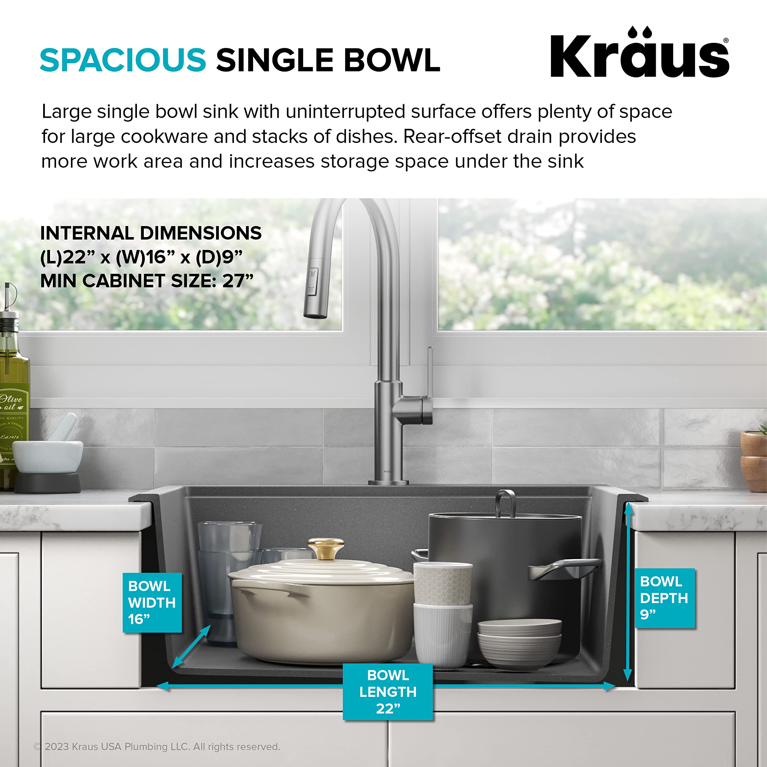 KRAUS Bellucci 25-inch Granite Composite Drop-In Kitchen Sink with Accessories - Metallic Brown Single Bowl Workstation (KGTW12-25MBR) | Perfect for Modern Kitchens, Food Prep & Dishwashing