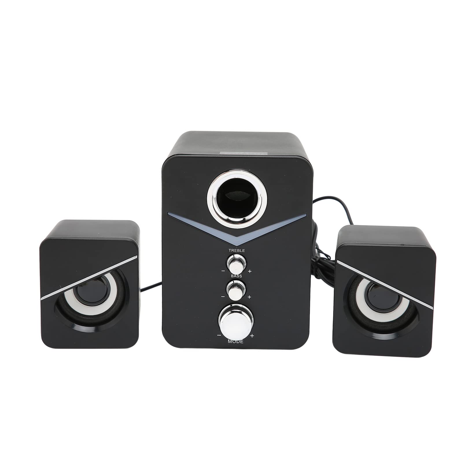 Minifinker 3W D-221 2.1 Channel Computer Speakers with Deep Bass - USB Powered PC Soundbar for Desktop, Laptop, Gaming - Perfect for Home Office, Parties & Weddings (Black)