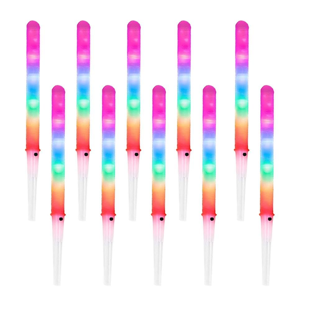 10pcs LED Glowing Cotton Candy Cones - Reusable Marshmallow Sticks for Cotton Candy Machine | Commercial & Home Party Supplies | Perfect for Birthday, Carnival, Wedding & Night Events