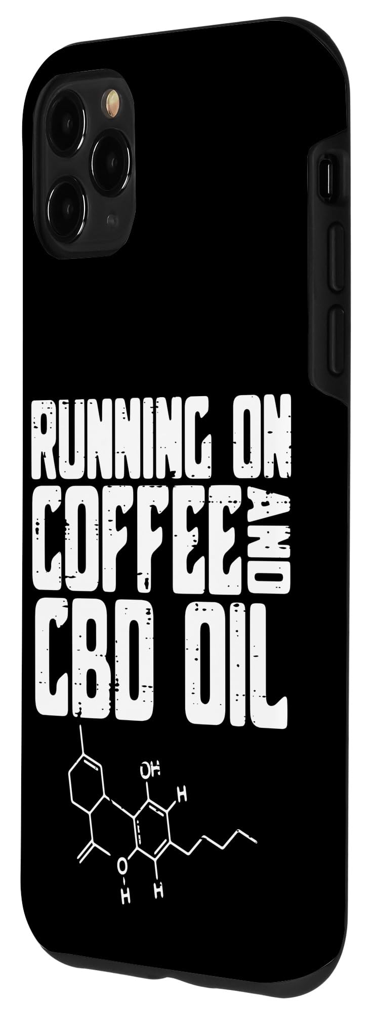 iPhone 11 Pro Max Case - Unique Coffee & CBD Oil Hemp Lover Design - Perfect Gift for Science & Molecule Enthusiasts - Ideal for Daily Use, Work & Travel Protection