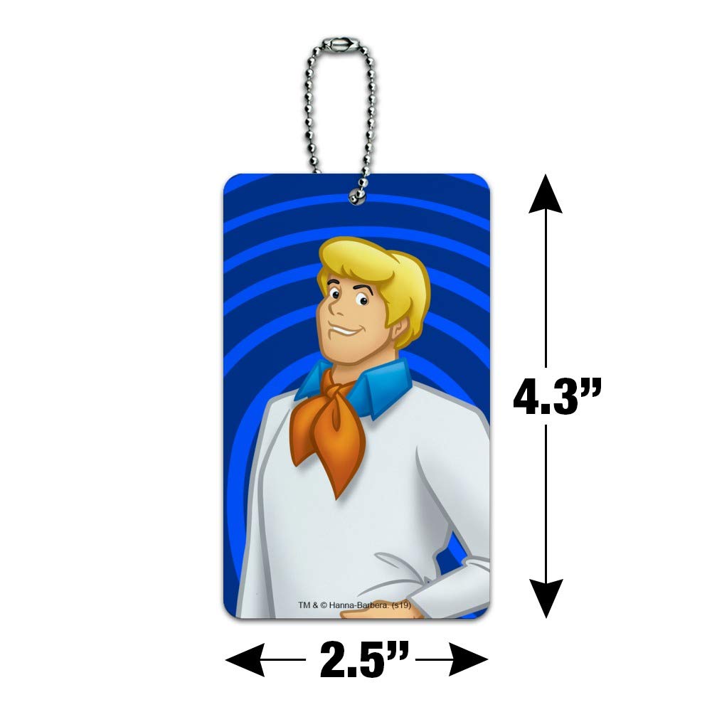 Scooby-Doo Fred Character Luggage Tag - Durable Suitcase ID Card for Carry-On Bags - Perfect for Travel, Cosplay, and Scooby-Doo Fans