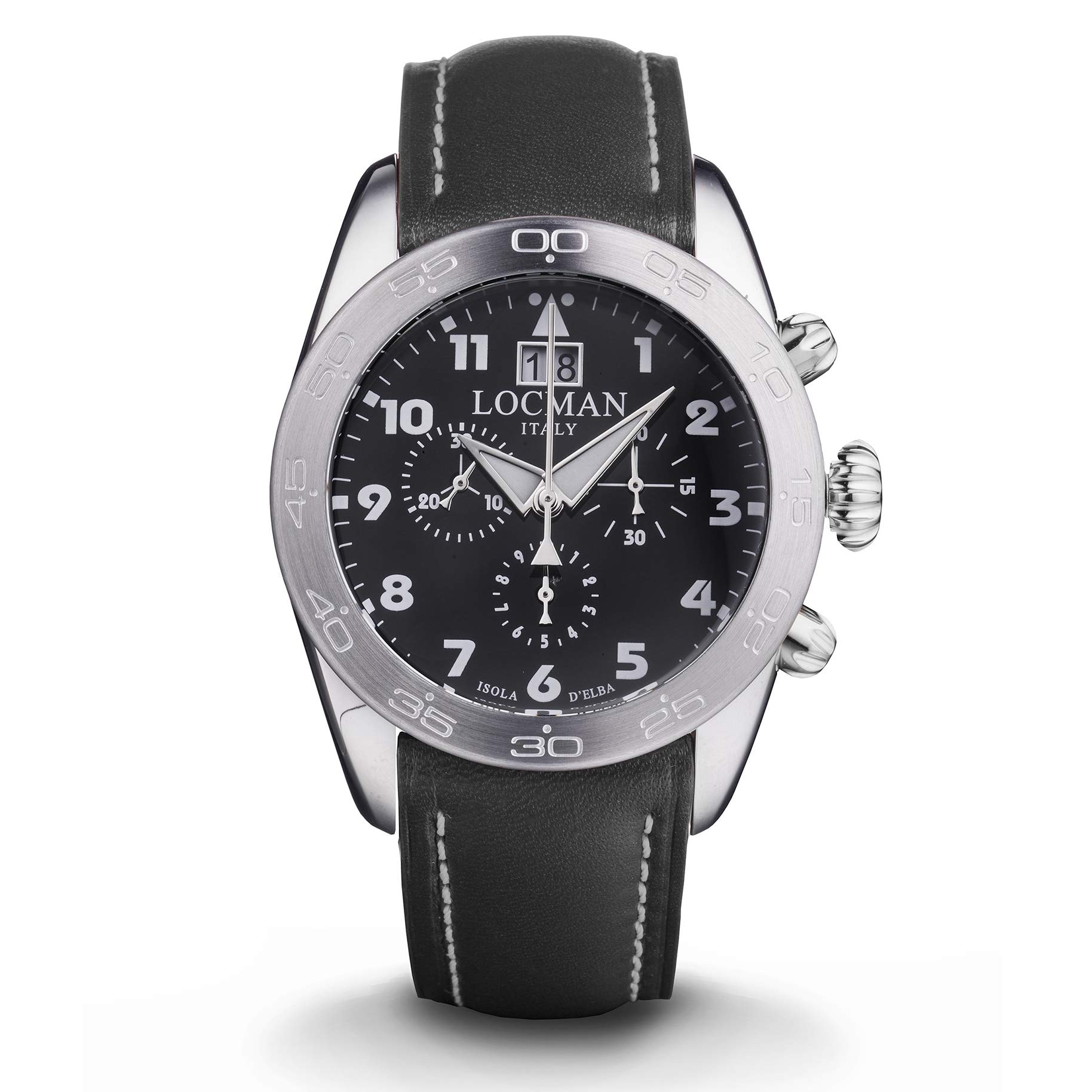 LOCMAN ISOLA D'ELBA 0460A01-00BKWHPK Men's Luxury Automatic Watch - Waterproof Stainless Steel Chronograph for Diving, Business & Formal Occasions
