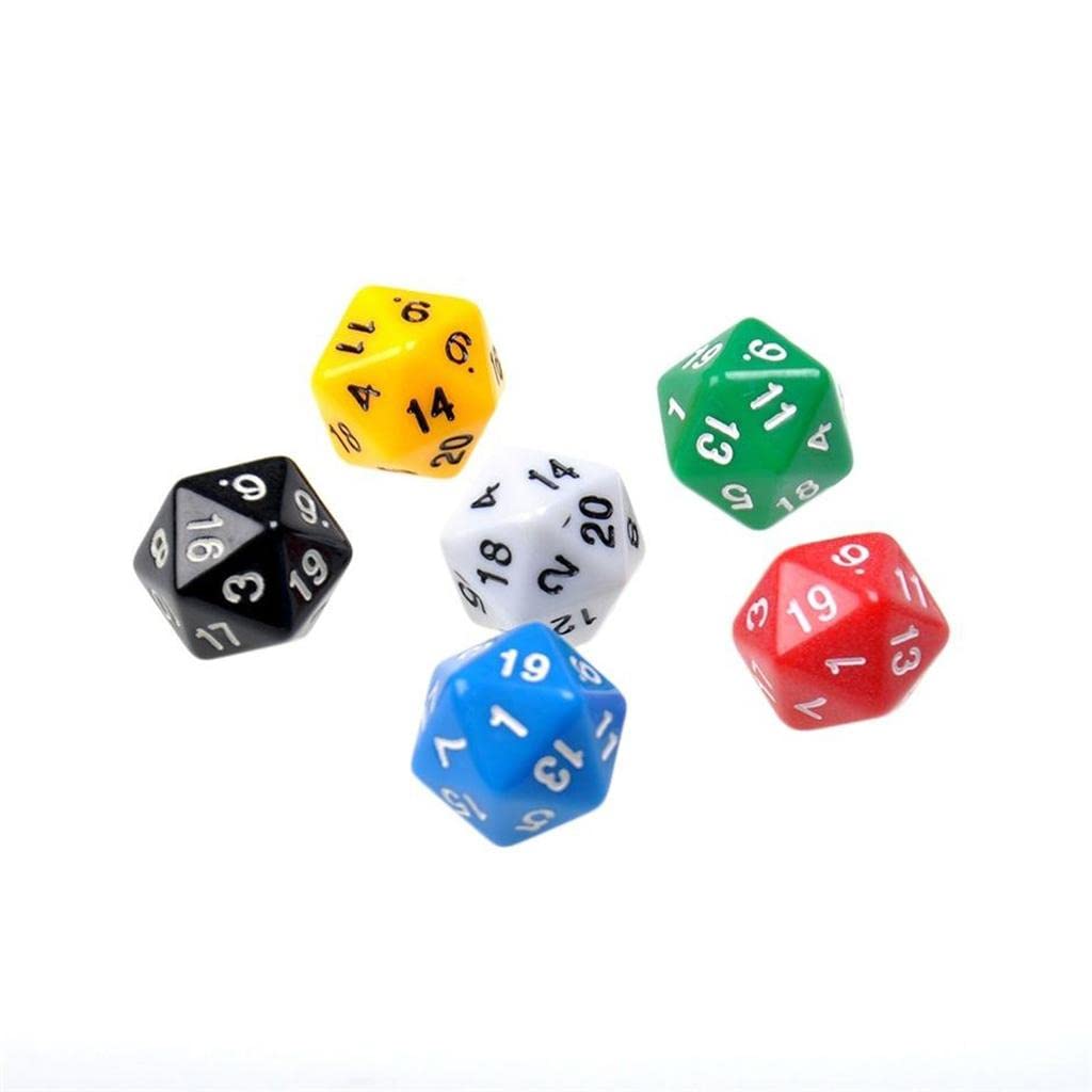 6Pcs Premium D20 Dice Set for MTG, D&D, RPG Tabletop Games - Perfect for Magic: The Gathering & Dungeons & Dragons Enthusiasts