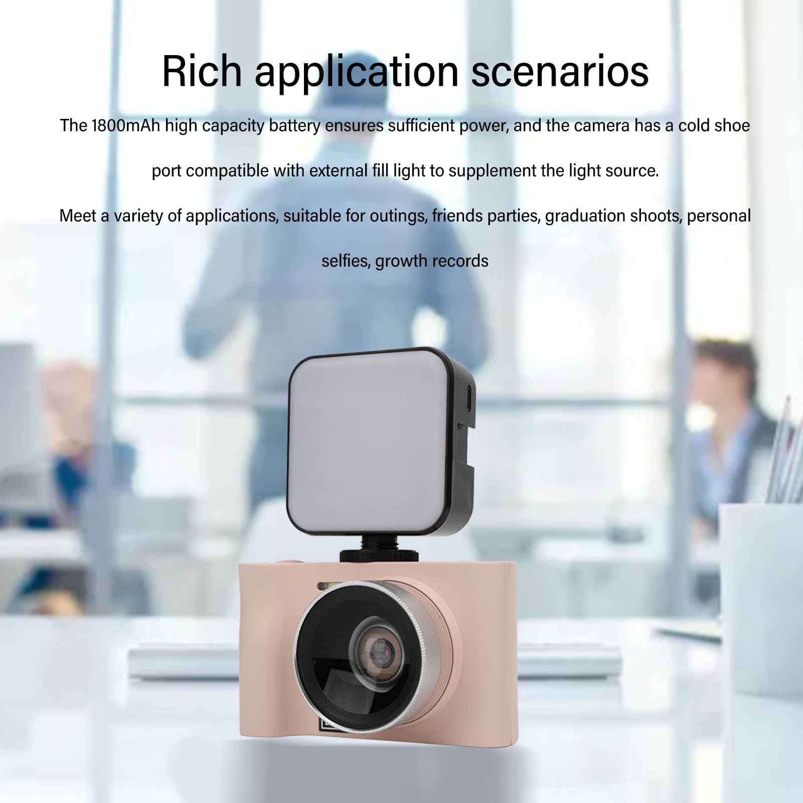 2.5K Vlogging Camera with Fill Light - 24MP 16X Digital Zoom Compact Digital Camera for YouTube, Travel & Selfies | Webcam with Pause Function | Ideal for Teens & Beginners (Roseate) - Perfect for Content Creation, Video Blogging & Live Streaming
