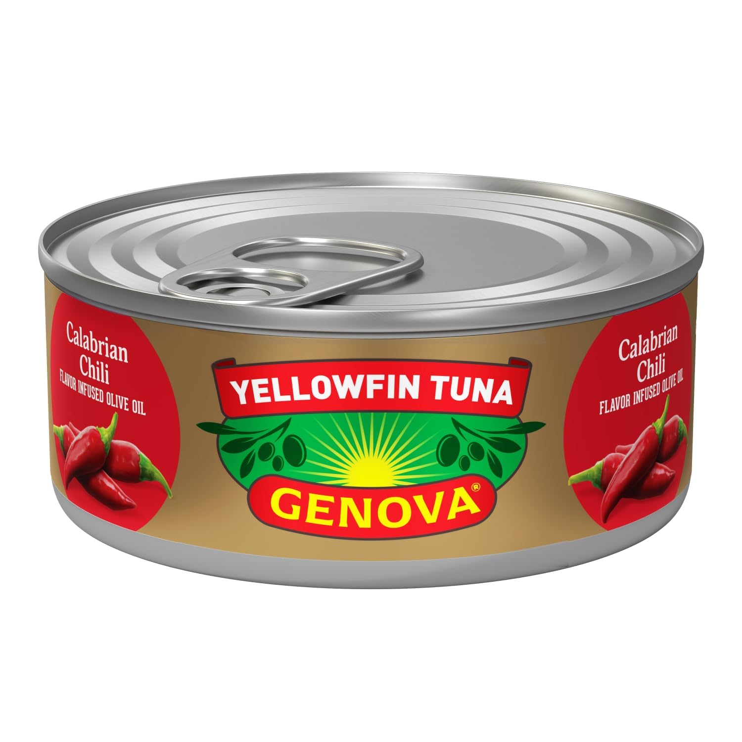 Premium Wild-Caught Yellowfin Tuna in Calabrian Chili Infused Olive Oil - 5oz Cans (Pack of 12) - Solid Light Tuna for Salads, Sandwiches & Gourmet Recipes - High-Quality Seafood for Keto & Mediterranean Diets