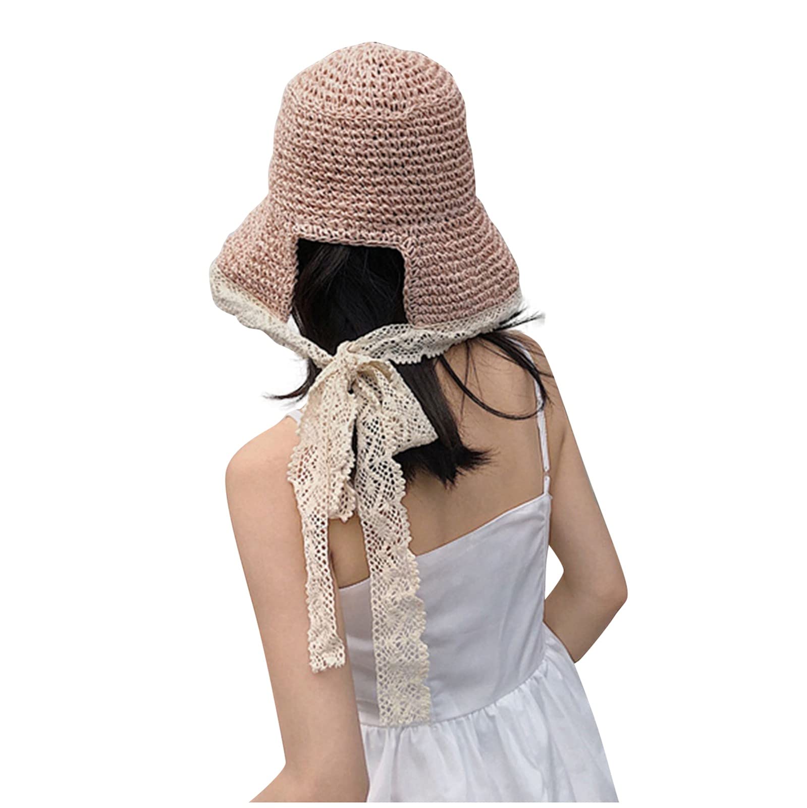 Women's Wide Brim Straw Sun Hat - UPF 50+ UV Protection Summer Beach Hat with Lace Trim, Oversized Sunshade for Outdoor, Garden, Travel & Vacation Accessories