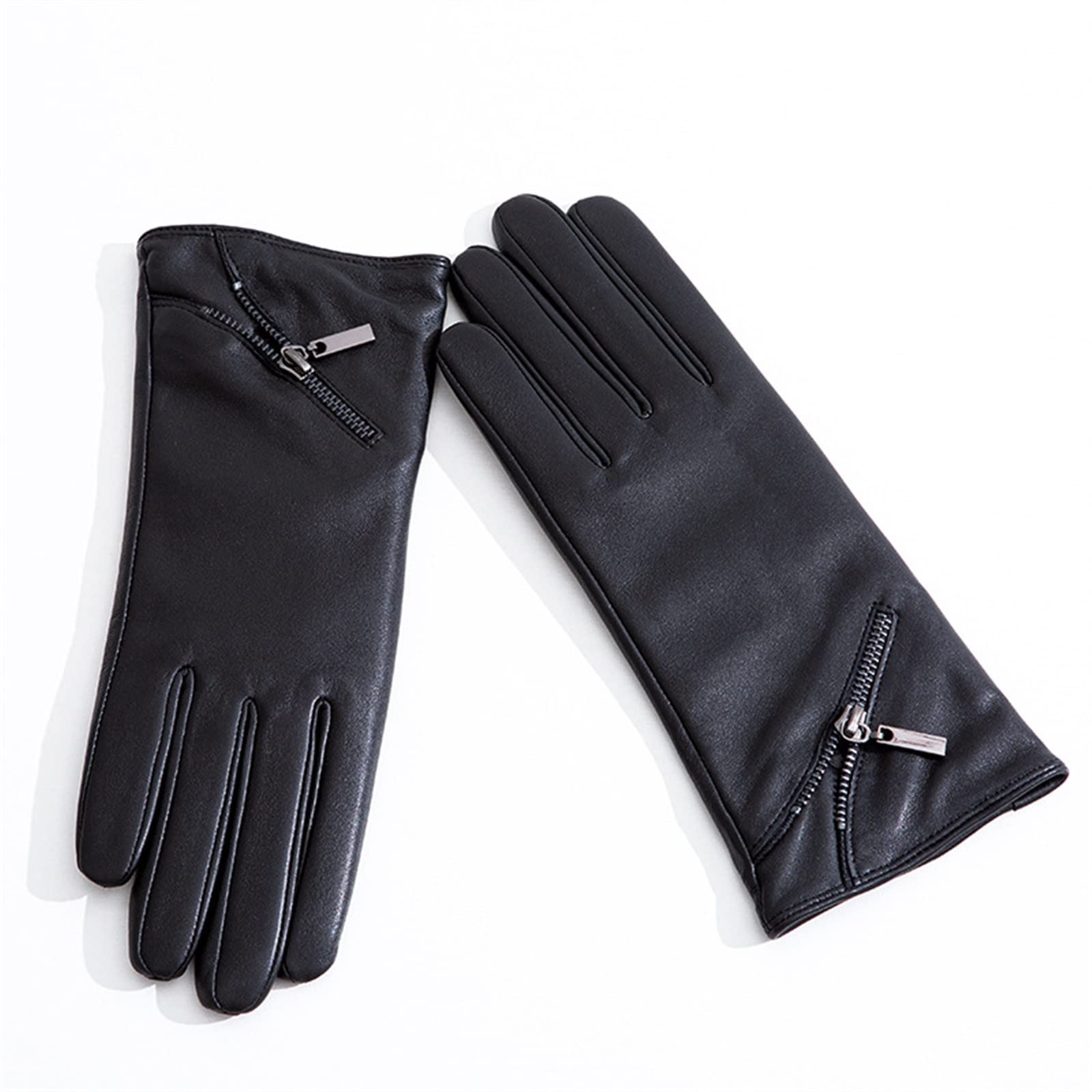 Premium Genuine Leather Winter Gloves for Women - Warm Cashmere & Wool Blend Lining, Touchscreen Compatible, Windproof Driving Gloves (Black, Medium) | Perfect for Outdoor Activities, Commuting & Cold Weather Fashion
