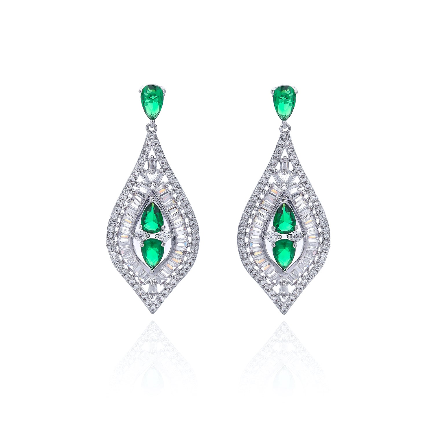 5A Cubic Zirconia Drop Earrings for Women - Elegant Wedding Jewelry Accessories - Perfect for Bridal, Prom & Formal Events - CE10798