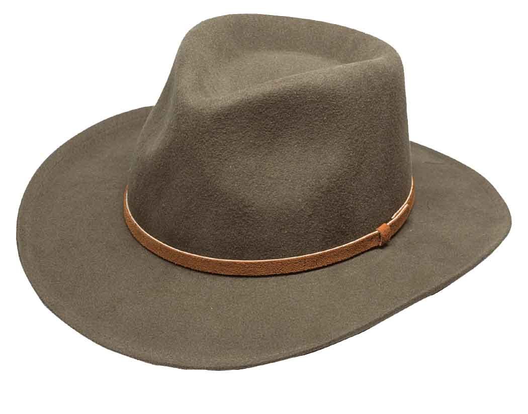 Broner Lite Felt Outback Hat for Men & Women - Waterproof Wide Brim Sun Hat for Hiking, Camping, Fishing - Autumn Brown Cowboy Style Western Hat