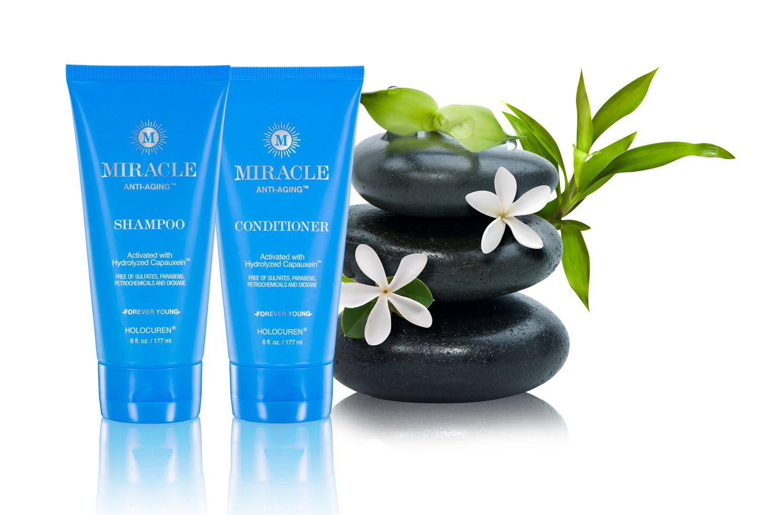 Holocuren Miracle Anti-Aging Shampoo & Conditioner Set with Hair Serum - Reduce Gray Hair & Boost Hair Growth for Men & Women - Perfect for Dry, Damaged Hair & Scalp Care at Home