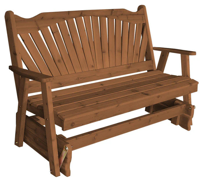 Regallion Fanback Glider Rocking Chair - Comfortable Patio & Nursery Glider with Smooth Swivel Motion - Perfect for Outdoor Relaxation, Baby Nurseries & Living Room Decor