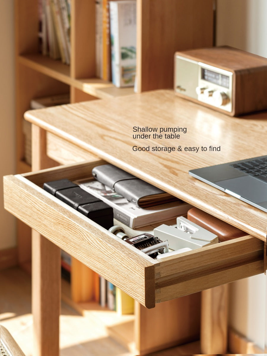 Premium Oak Solid Wood Office Desk - Durable & Stylish Home Office Furniture for Work & Study