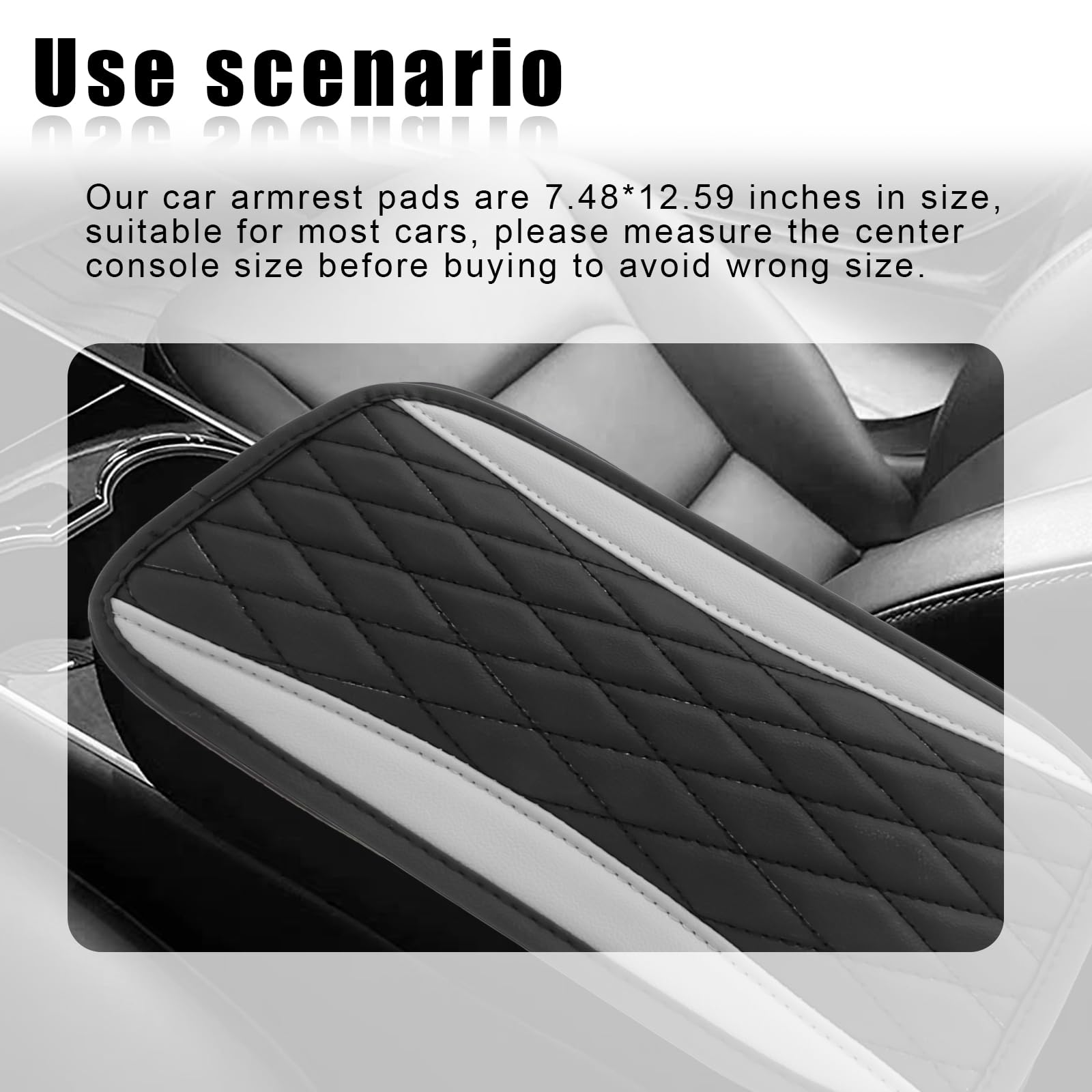 Universal Car Center Console Cushion Pad - Waterproof Leather Armrest Cover with Anti-Scratch Protection for Most Cars & SUVs (Grey) | Perfect for Long Drives & Interior Protection