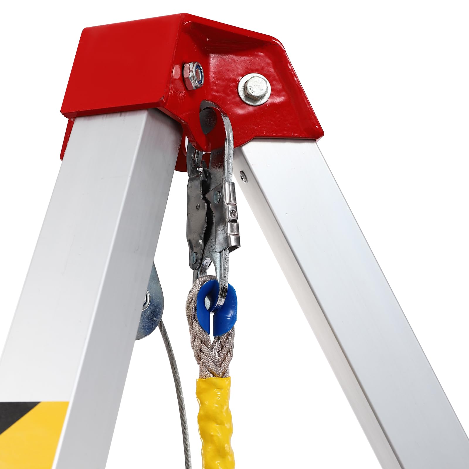 **1200lbs Winch Confined Space Tripod Kit - Adjustable 65.62' Cable, Self-Locking Fall Arrester, Storage Bags - Ideal for Confined Space Rescue, Construction, and Industrial Safety**