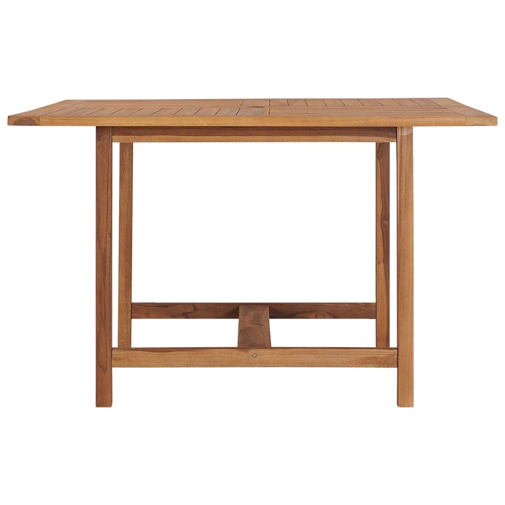 Premium Solid Teak Wood Outdoor Dining Table 120x120x75cm - Weather Resistant Garden Table with Umbrella Hole - Easy Assembly Patio Furniture for Backyard, Lawn, Balcony & Poolside Dining