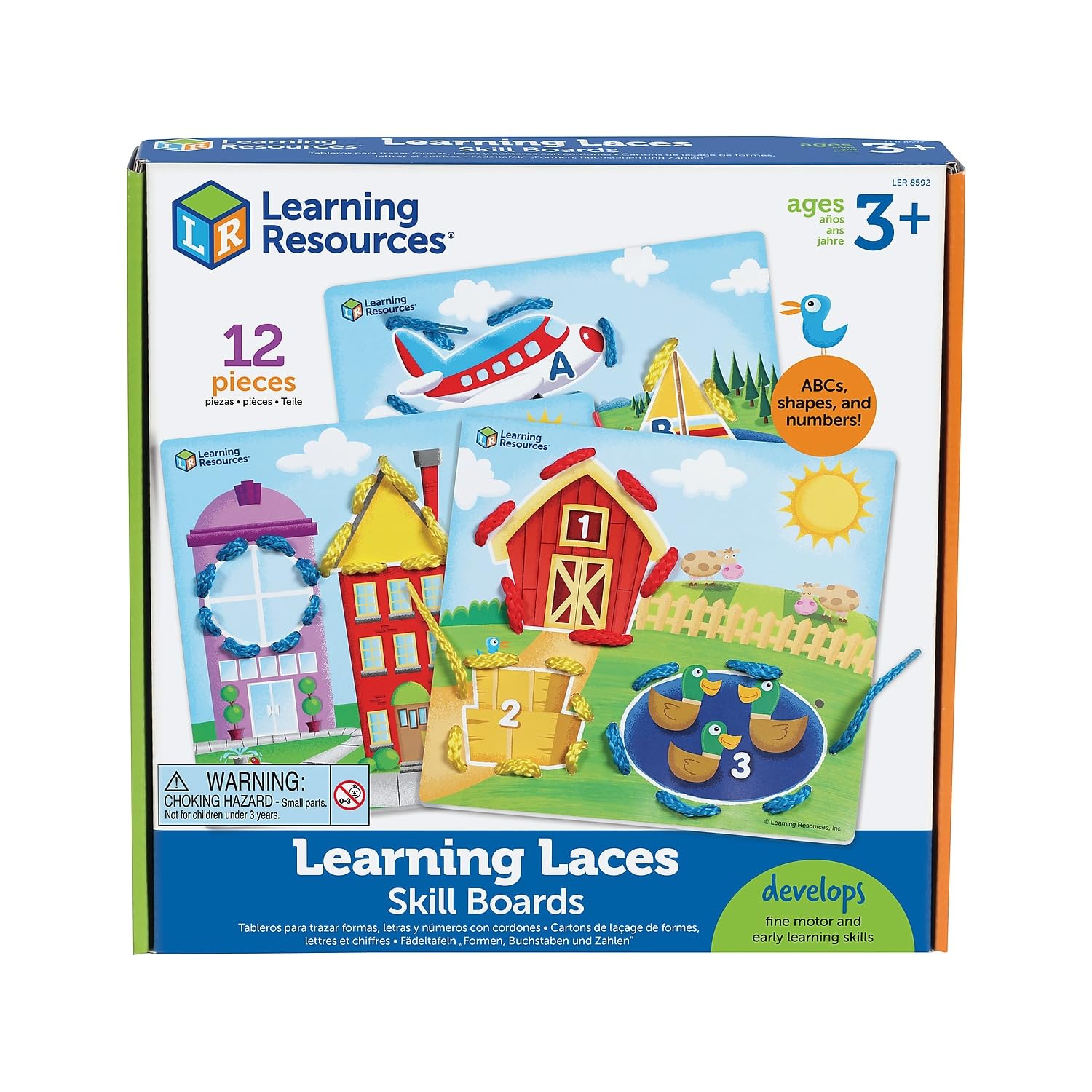 Learning Resources Learning Laces - Fine Motor Skills Activity for Kids, Educational Shoe Tying Practice Toy for Toddlers & Preschoolers - Perfect for Classroom, Homeschool & Early Childhood Development