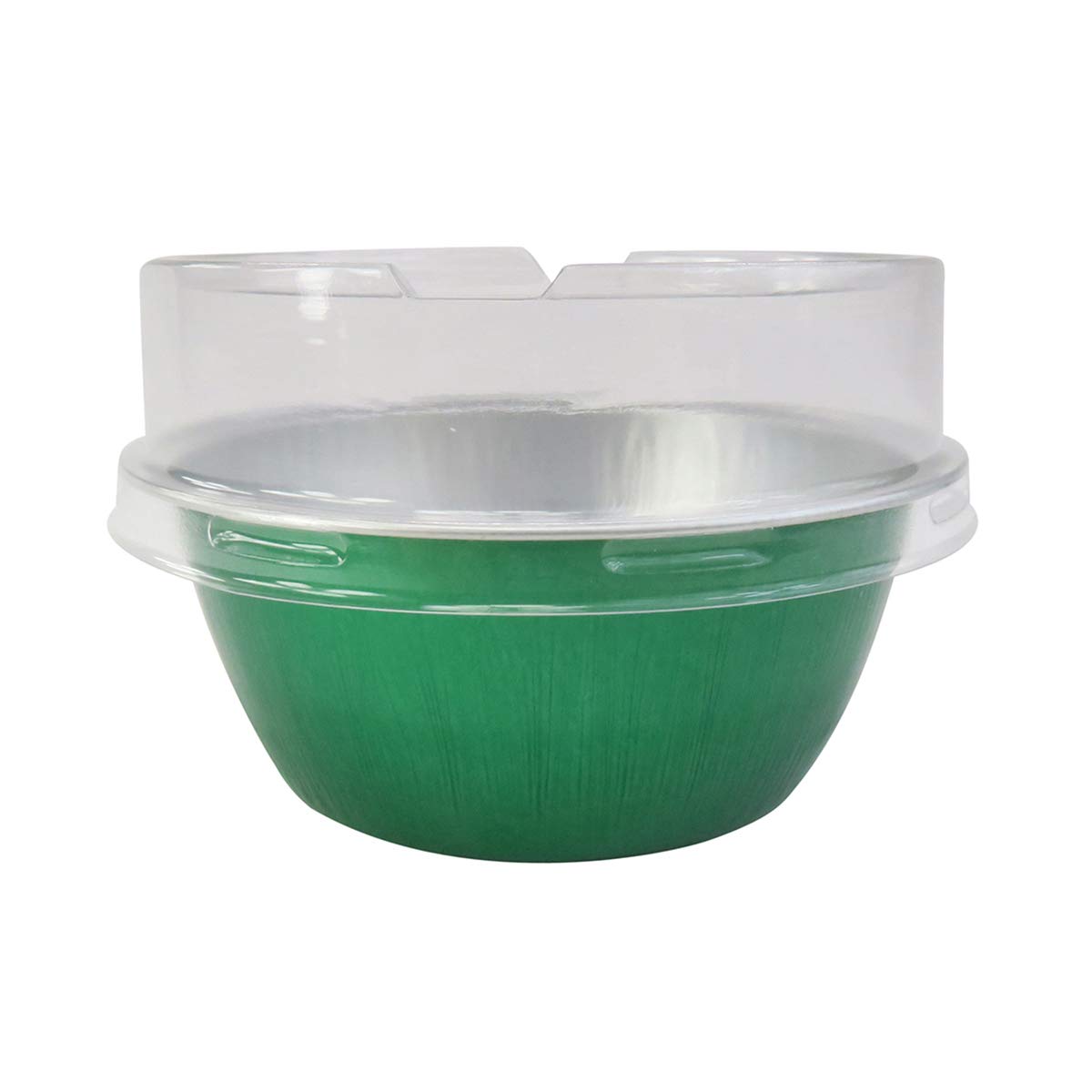 KitchenDance 4oz Disposable Aluminum Baking Cups with Lids - 1000 Pack Green Stackable Foil Pans for Creme Brulee, Flan, Cupcakes - Perfect for Home Baking, Dessert Making & Party Catering