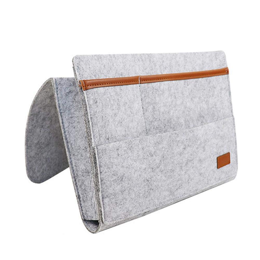 Wall Mounted Hanging Storage Organizer with Inner Pockets - Light Gray Felt Door & Wall Organizer for Bedroom, Dorm, Closet - Perfect for Storing Accessories, Books & Small Items