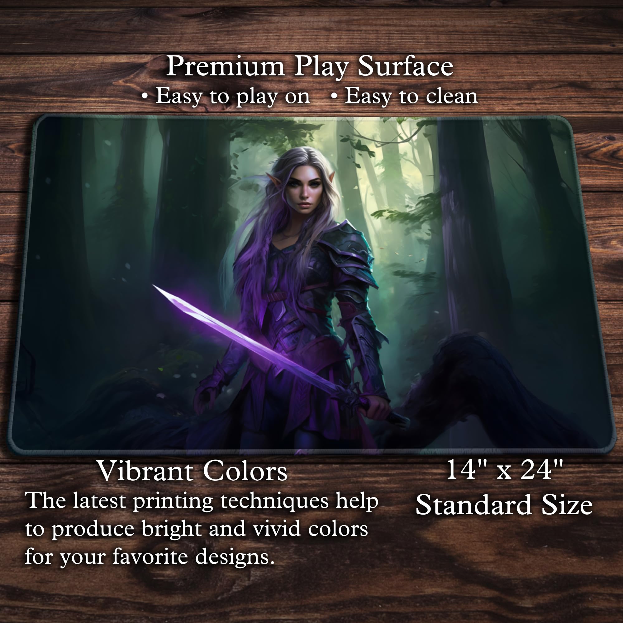 Elf Warrior Custom Alternate Art Premium Playmat - Stitched Edges - Compatible with MTG & TCGs - Perfect for MTG Lathril Blade of The Elves Decks - Ideal for Gaming Tournaments & Home Play